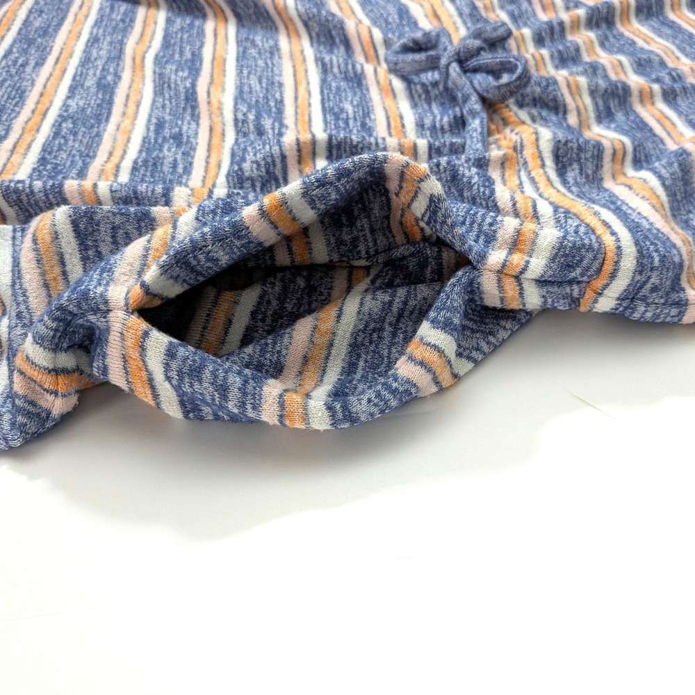 Market & Spruce Striped Knit Dress Sleeveless Drawstring Waist Pockets Coastal S - Picture 6 of 13